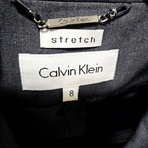 Calvin Klein Women's Gray Stretch Blazer Jacket Size 8 - Picture 3 of 9